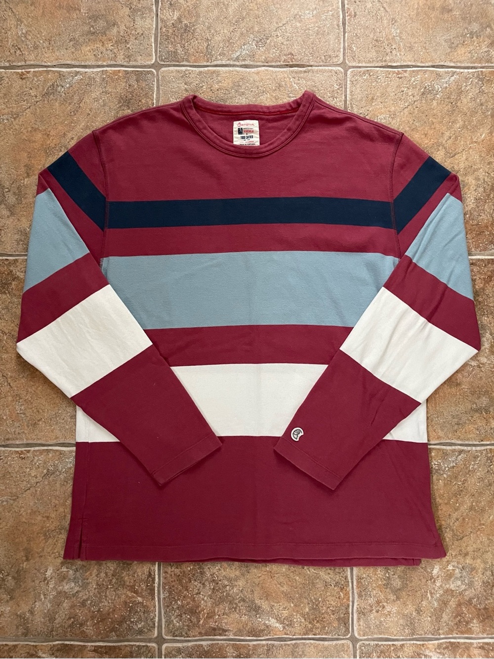 Todd Snyder x Champion Heavy Jersey Crew in Mechanical Stripe